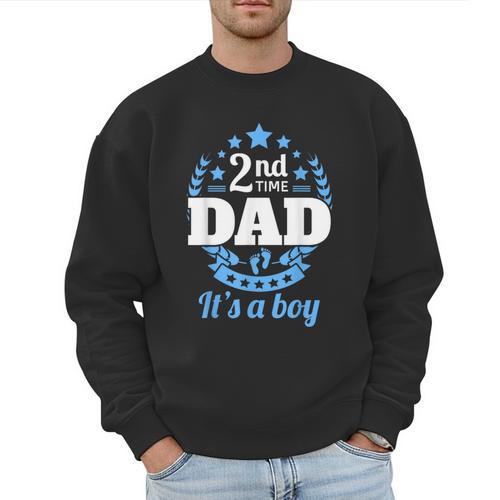 2nd Time Dad It's A Boy Dad Again Second Baby Announce Men Sweatshirt - Father's Day Fun