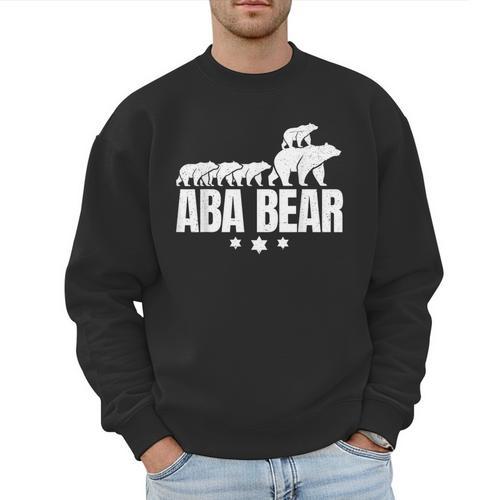 Aba Bear For Jewish Dad With Four Kids On Father's Day Men Sweatshirt - Father's Day Fun