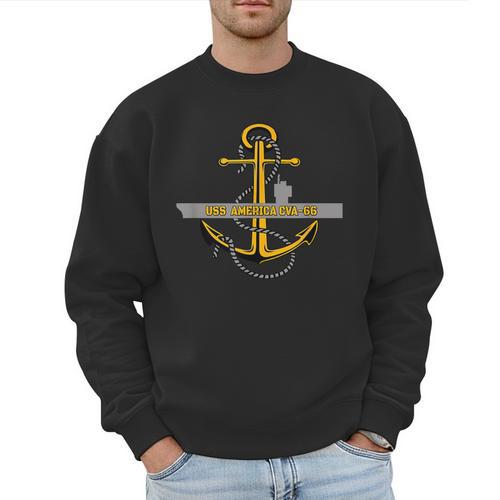 Aircraft Carrier USS America CVA-66 Veterans Day Dad Son Boy Men Sweatshirt - Father's Day Fun