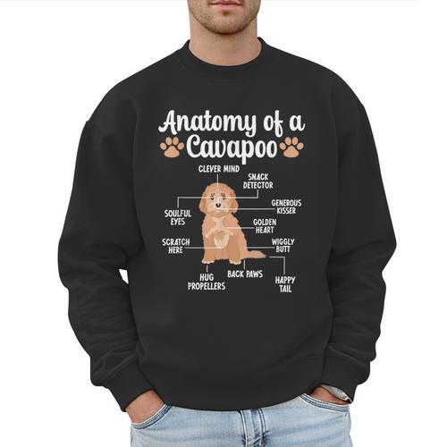 Anatomy Of A Cavapoo Dog Cavapoo Owner Cavapoo Dad Men Sweatshirt - Father's Day Fun