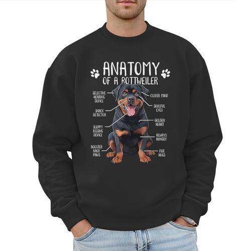 Anatomy Rottweiler Dog Owner Rottie Dad Mom Pet Lover Men Sweatshirt - Father's Day Fun