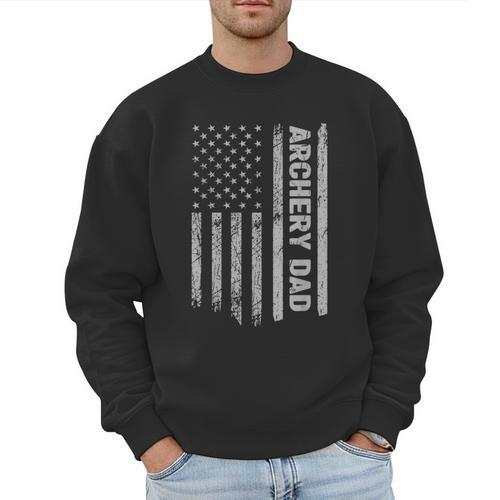 Archery Dad America US Flag Patriot Vintage Archer Men Sweatshirt - Father's Day Fun