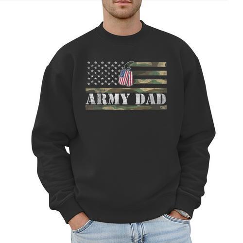 Army Dad With American Flag Camo For Veteran Day Women Kids Men Men Sweatshirt - Father's Day Fun