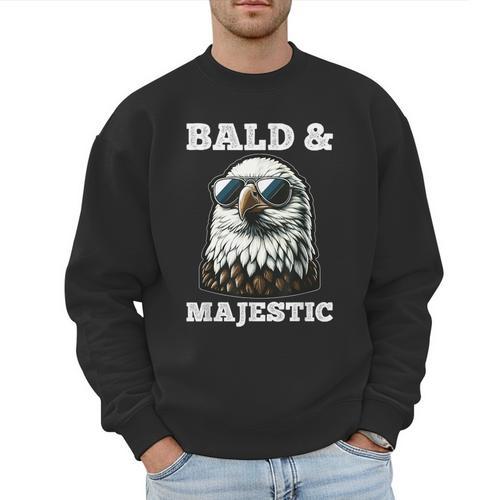 Bald & Majestic Sexy Bald Guy Dad Men Sweatshirt - Father's Day Fun