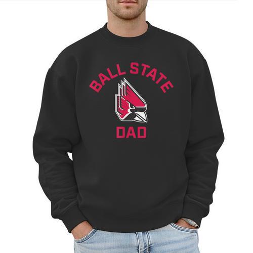Ball State University Cardinals Arched Dad Men Sweatshirt - Father's Day Fun