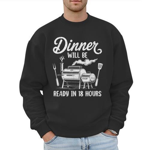 Bbq Men Smoking Meat Smoker Grilling Barbecue Dad Men Sweatshirt - Father's Day Fun