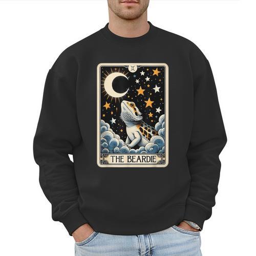 Bearded Dragon Tarot Card Beardie Mom Beardie Dad Men Women Men Sweatshirt - Father's Day Fun