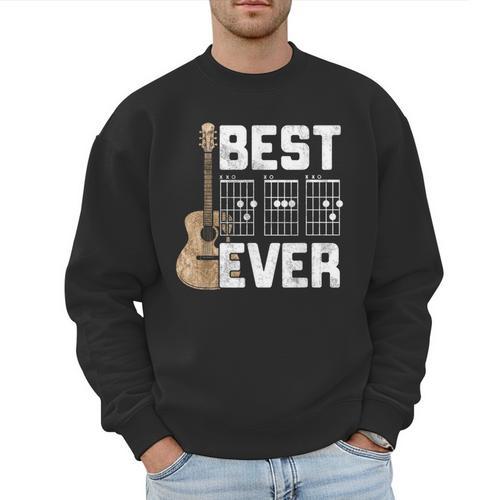 Best Dad Ever Guitarist Father D-A-D Chord Guitar Men Sweatshirt - Father's Day Fun