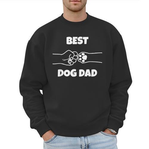 Best Dog Dad Fathers Day Best Dad Fist Bump Dog's Paw Men Sweatshirt - Father's Day Fun