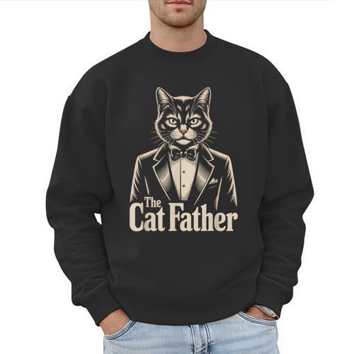 Cat Lover The CatFather Cat Dad Men Sweatshirt - Father's Day Fun