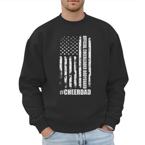 Cheer Dad Bodyguard Family Father Cheerleader Squad Men Sweatshirt - Father's Day Fun
