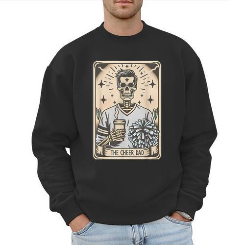 Cheer Dad Tarot Card Skeleton Cheerleading Fathers Day Men Sweatshirt - Father's Day Fun