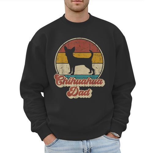 Chihuahua Dad Dog Lover Men Chihuahua Dog Vintage Men Sweatshirt - Father's Day Fun