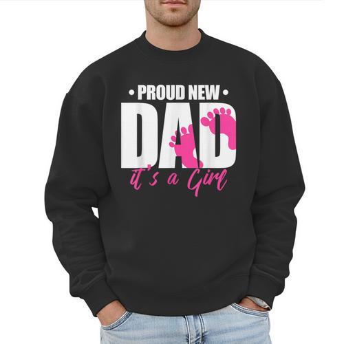 Cool Parent Apparel Proud New Dad It's A Girl Classic Fit Short Sleeve Crew Neck T-Shirt Small Men Sweatshirt - Father's Day Fun