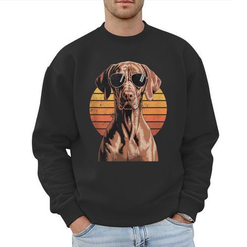 Cool Retro Vizsla Dog Mom Dad Vintage Pet Lovers Men Sweatshirt - Father's Day Fun