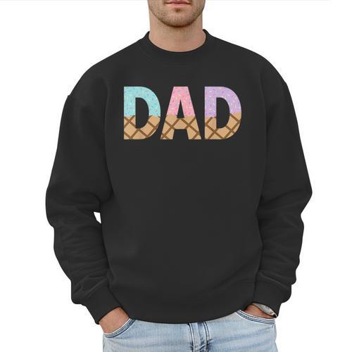 Dad Of 1st First Birthday Girl Ice Cream Men Sweatshirt - Father's Day Fun