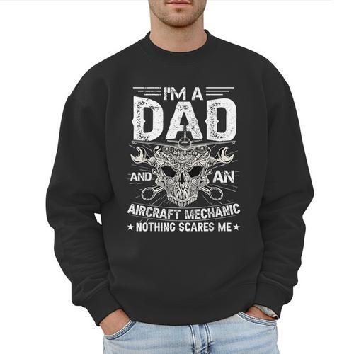Dad Airplane Plane Aviation Aircraft Mechanic Men Sweatshirt - Father's Day Fun