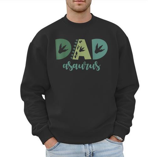 Dad Asaurus Dinosaur Birthday Mom Dad Birthday Boy T-Rex Men Sweatshirt - Father's Day Fun