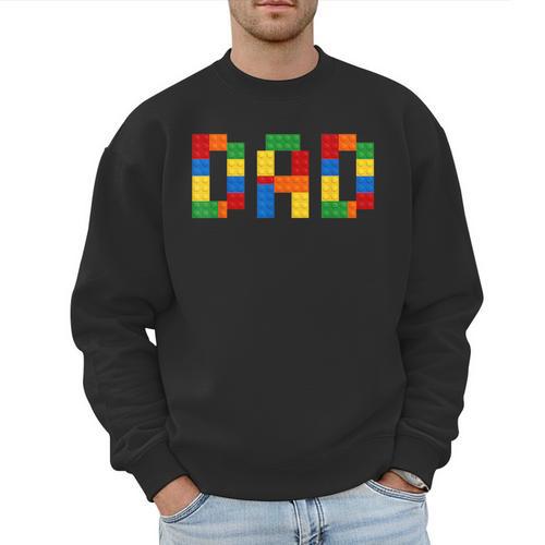 Dad Of The Birthday Boy Building Blocks Bricks Builder Men Sweatshirt - Father's Day Fun