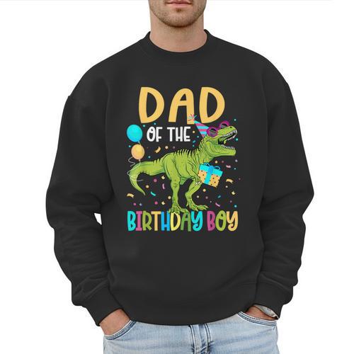 Dad Of The Birthday Boy Family Matching Dinosaur Squad Men Sweatshirt - Father's Day Fun