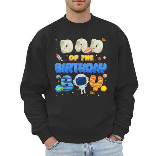 Dad Of The Birthday Boy Two The Moon Space Family Matching Men Sweatshirt - Father's Day Fun