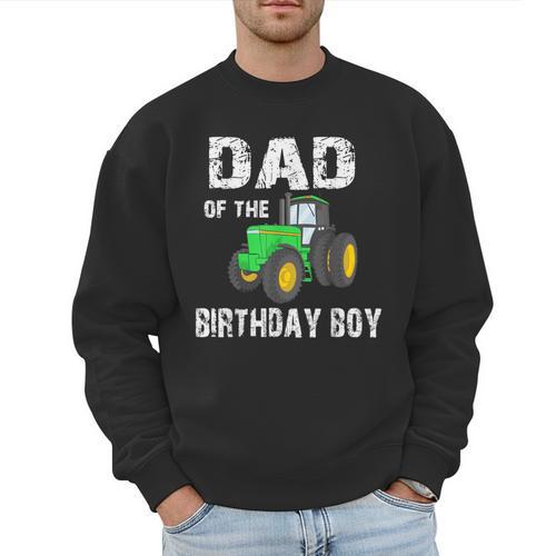 Dad Of The Birthday Boy Vintage Farm Tractor Party Family Men Sweatshirt - Father's Day Fun