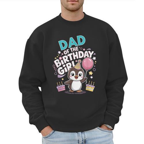 Dad Of The Birthday Girl Pesto Baby Penguin Party Men Sweatshirt - Father's Day Fun