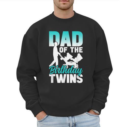 Dad Of The Birthday Twins Celebrate Cute Twin Father Daddy Men Sweatshirt - Father's Day Fun