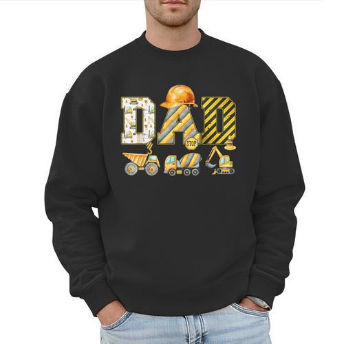Dad Construction Excavator Kids Matching Family Party Men Sweatshirt - Father's Day Fun