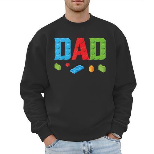 Dad Master Builder Building Bricks Blocks Family Set Parents Small Men Sweatshirt - Father's Day Fun