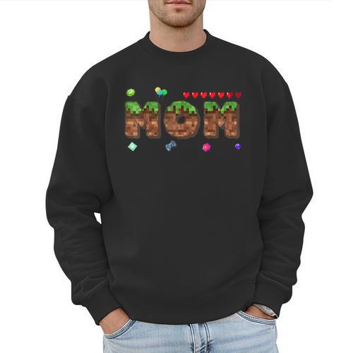 Dad And Mom Of The Birthday Boy Pixel Game Matching Family Men Sweatshirt - Father's Day Fun