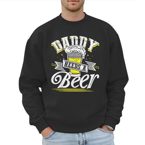 Dad Needs A Beer Button Up Shirts Beer Drinking Lover Men Sweatshirt - Father's Day Fun