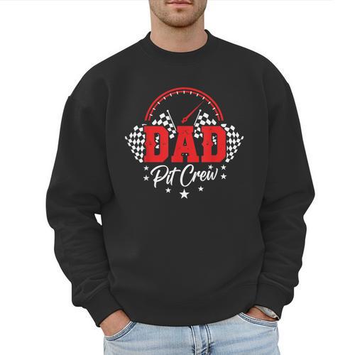 Dad Pit Crew Birthday Party Race Car Racing Family Matching Men Sweatshirt - Father's Day Fun