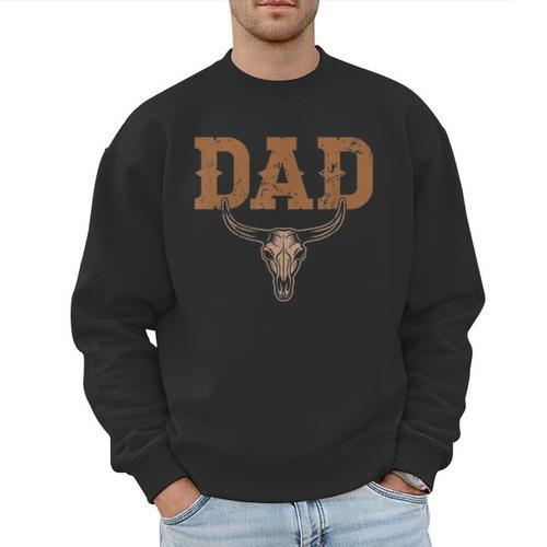 Dad Skull Fathers Day Shirt Western Rodeo Family Matching Men Sweatshirt - Father's Day Fun