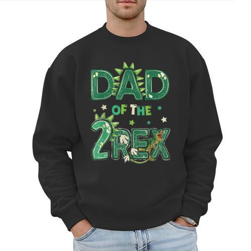 Dad Of The Two Rex Birthday Dinosaur Family Matching Men Sweatshirt - Father's Day Fun