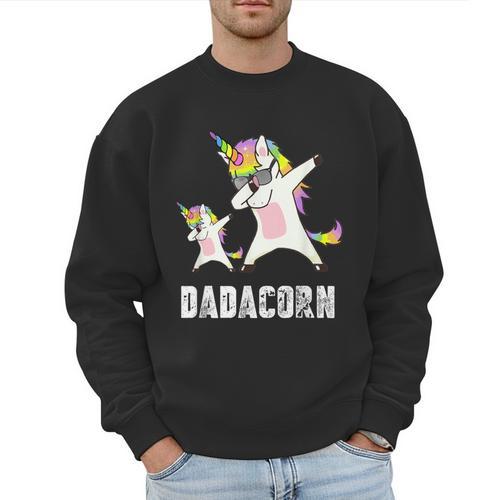 Dadacorn Shirt Unicorn Dad And Baby Best Father Men Sweatshirt - Father's Day Fun