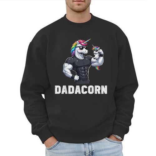 Dadacorn Unicorn Dad Papa Father's Day Daughter Men Sweatshirt - Father's Day Fun