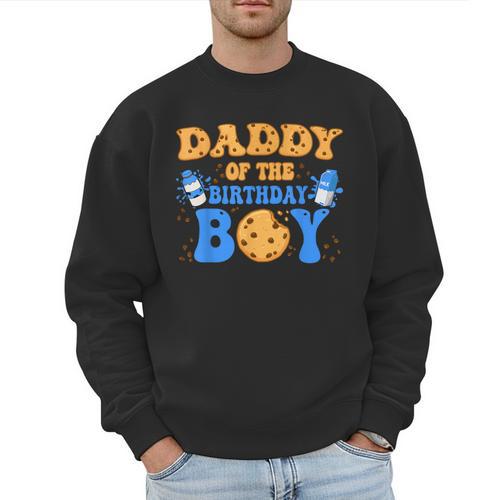 Daddy Of The Birthday Boy Milk And Cookies Lover Men Sweatshirt - Father's Day Fun