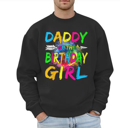 Daddy Of The Birthday Girl Retro 80's Party Men Sweatshirt - Father's Day Fun