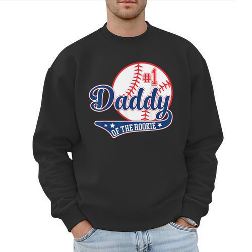 Daddy Of Rookie 1st Birthday Baseball Theme Matching Party Men Sweatshirt - Father's Day Fun