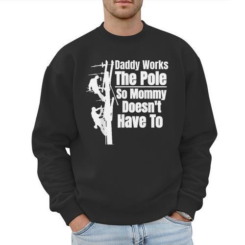 Dads Electrical Lineman Gear Husband & Lineman Wife Men Sweatshirt - Father's Day Fun