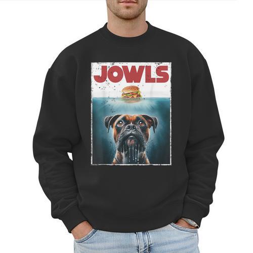 Drooling Boxer Jowls Fawn Dog Mom Dog Dad Burger Men Sweatshirt - Father's Day Fun