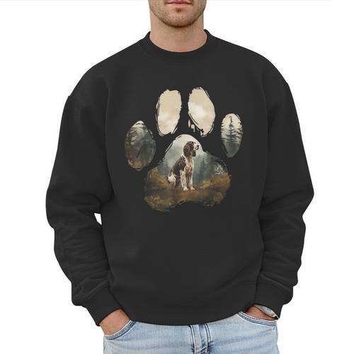 English Springer Spaniel Mountain Paw Dog Mom Dad Men Sweatshirt - Father's Day Fun