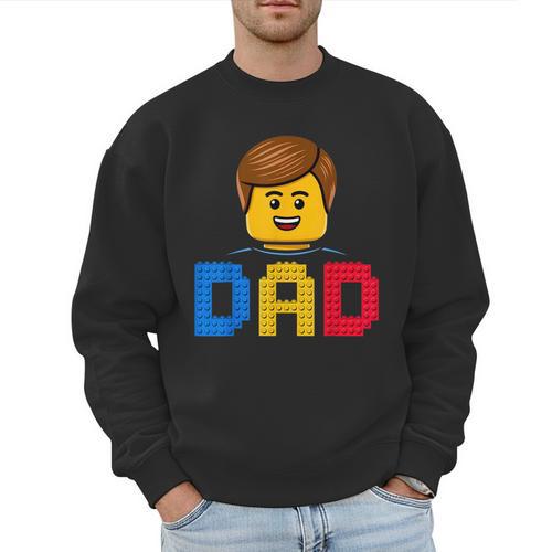 Family Dad Master Builder Building Bricks Blocks Fathers Day Men Sweatshirt - Father's Day Fun