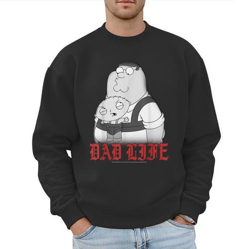 Family Guy Peter Stewie Dad Life Distressed Big Chest Logo Men Sweatshirt - Father's Day Fun