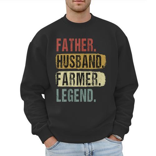 Father Husband Farmer Legend Vintage Dad Father's Day Men Sweatshirt - Father's Day Fun