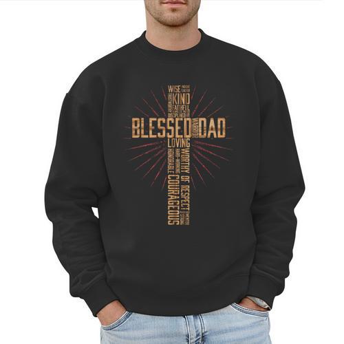 Father's Day For Dad Husband Blessed Dad Christian Men Sweatshirt - Father's Day Fun