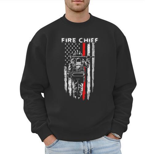 Fire Chief American Flag Gifts For Fire Chief Dad Grandpa Men Sweatshirt - Father's Day Fun