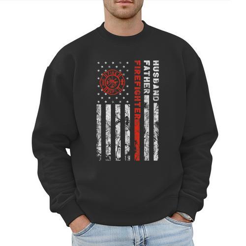 Firefighter Husband Father Fireman For Dad Men Sweatshirt - Father's Day Fun