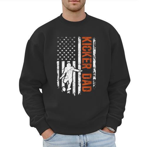 Football Kicker Dad Of A Football Kicker Father US Flag Men Sweatshirt - Father's Day Fun
